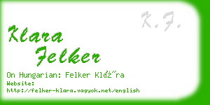 klara felker business card
